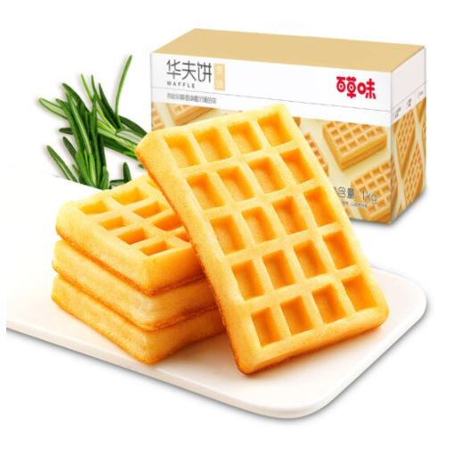 【限辽宁/黑龙江】24.8元包邮！百草味 网红华夫饼1000g *2箱