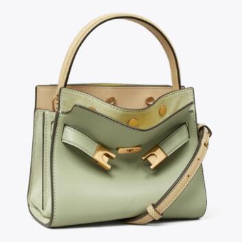 tory burch汤丽柏琦double lee薄荷绿手提包