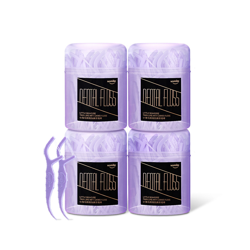 usmile双线超细牙线柠檬味4盒