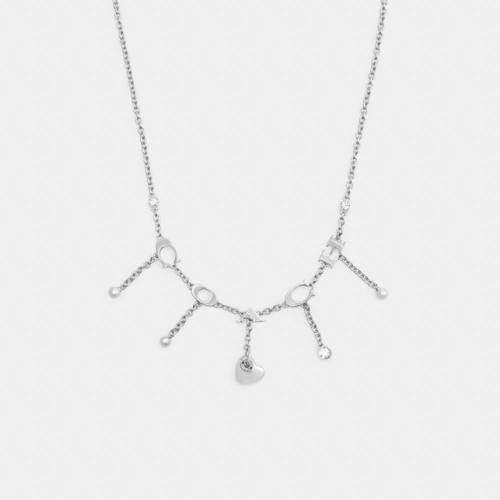 coach open circle heart charm necklace CBW12-SLV