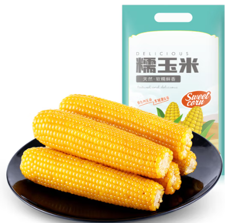 65元包邮！京百味 吉林黄糯玉米棒8根装1.6~1.8KG*6件