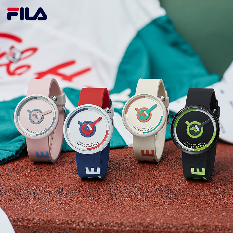 FILA情侣撞色硅胶手表