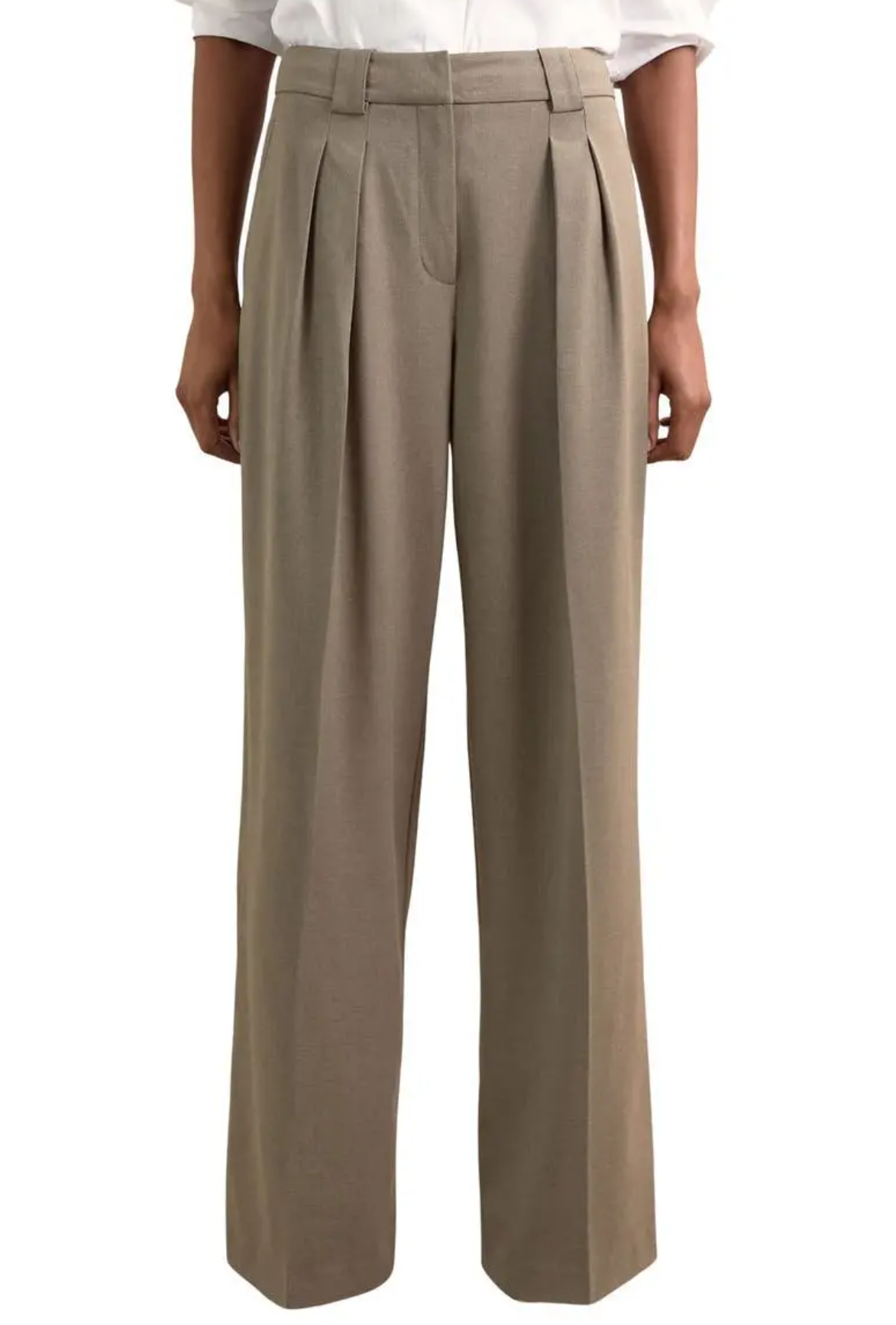 Reiss Pleated Wide Leg Trousers
