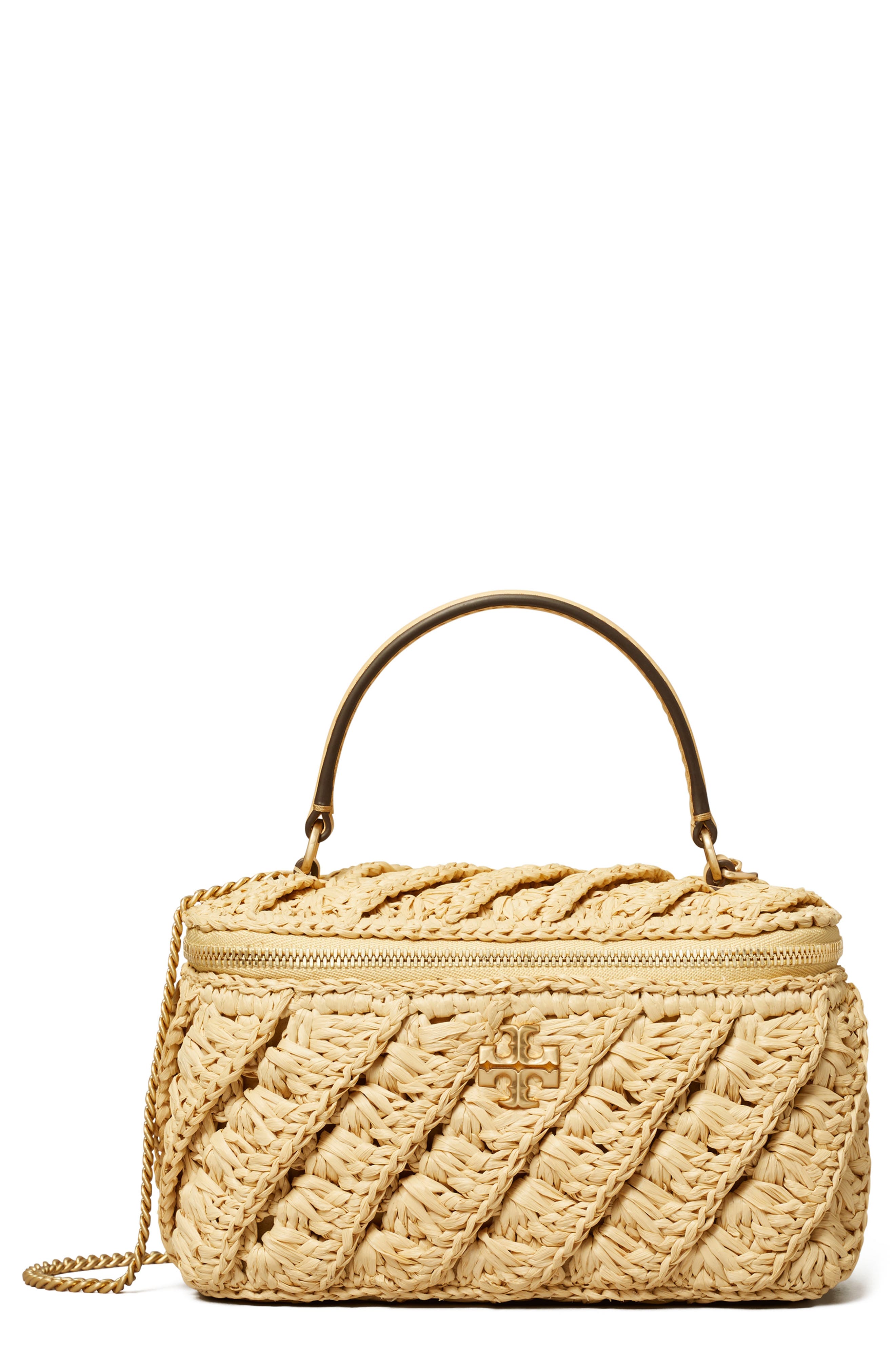 Tory Burch Kira Crochet Raffia Vanity Case