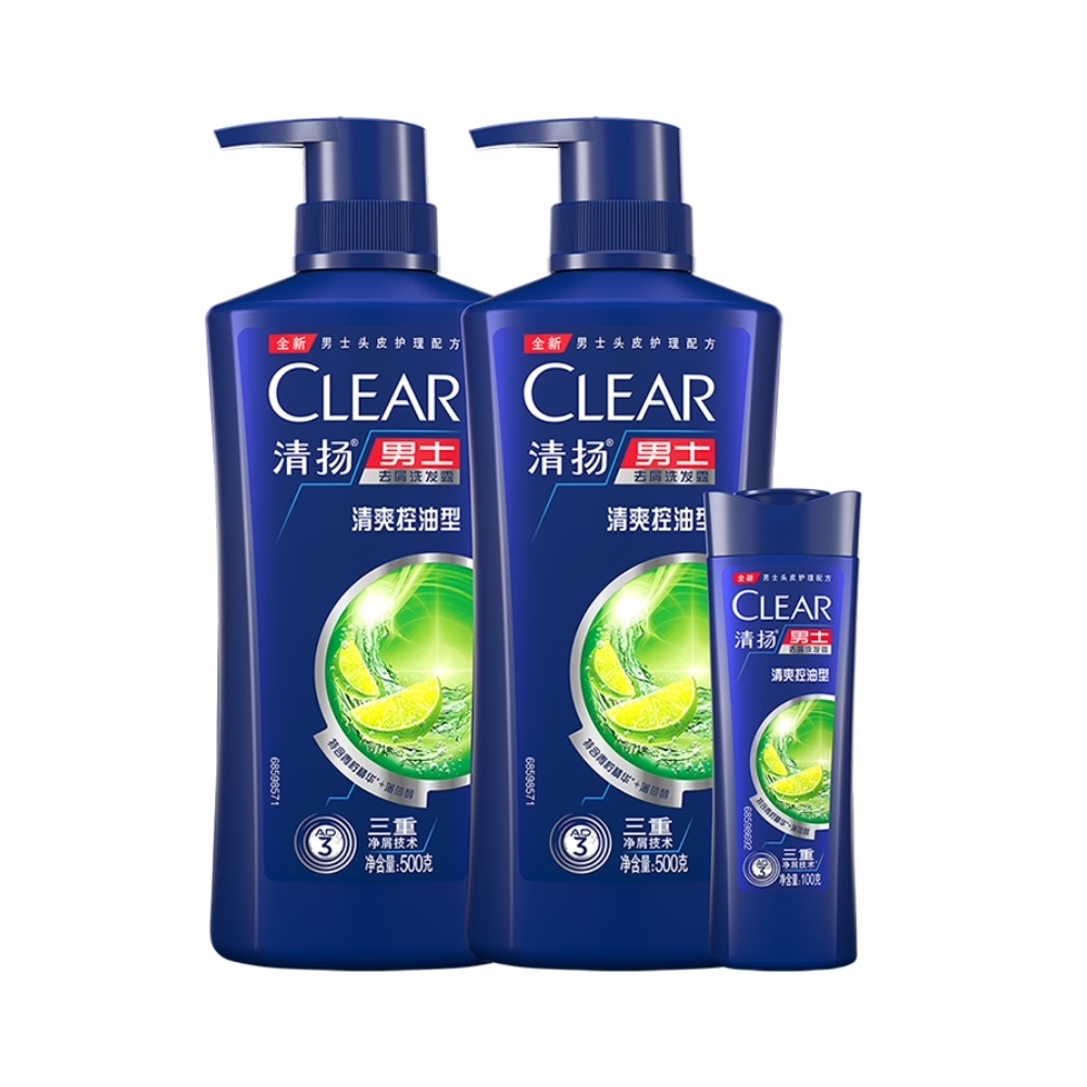 【清扬】男士去屑清爽控油洗发露1200g