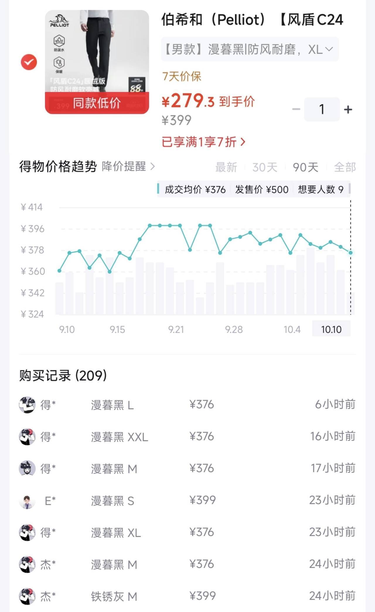 伯希和风盾C24暖绒版登山裤到手279元