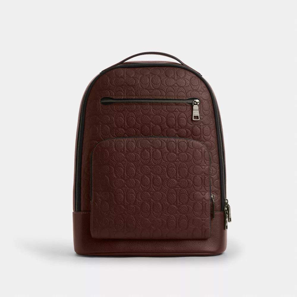 coach ethan backpack in signature leather CDC67-QBMPL
