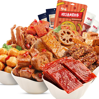 14.9元包邮！百草味 欢辣大剧场445g  