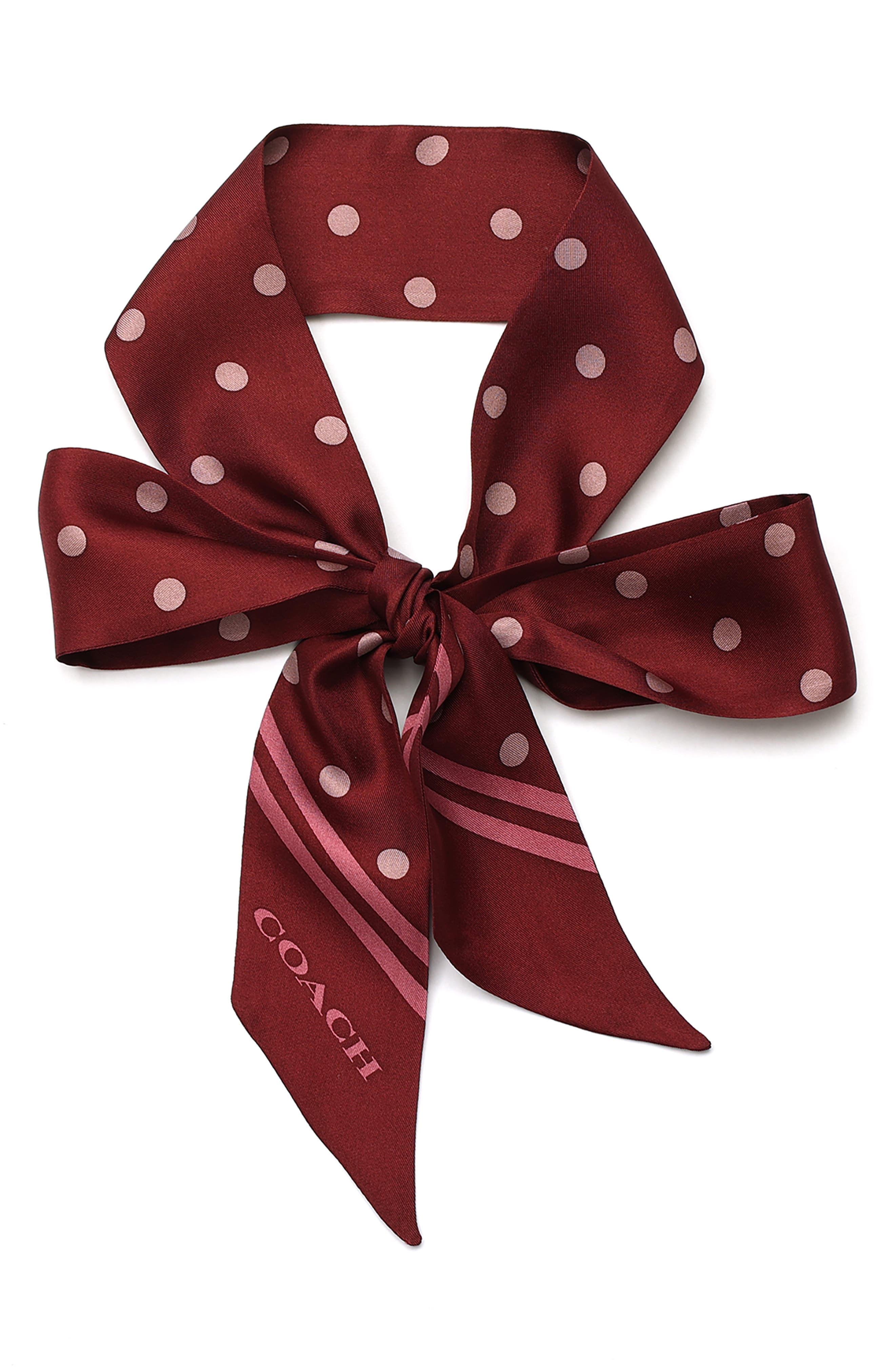 COACH Polka Dot Silk Skinny Scarf