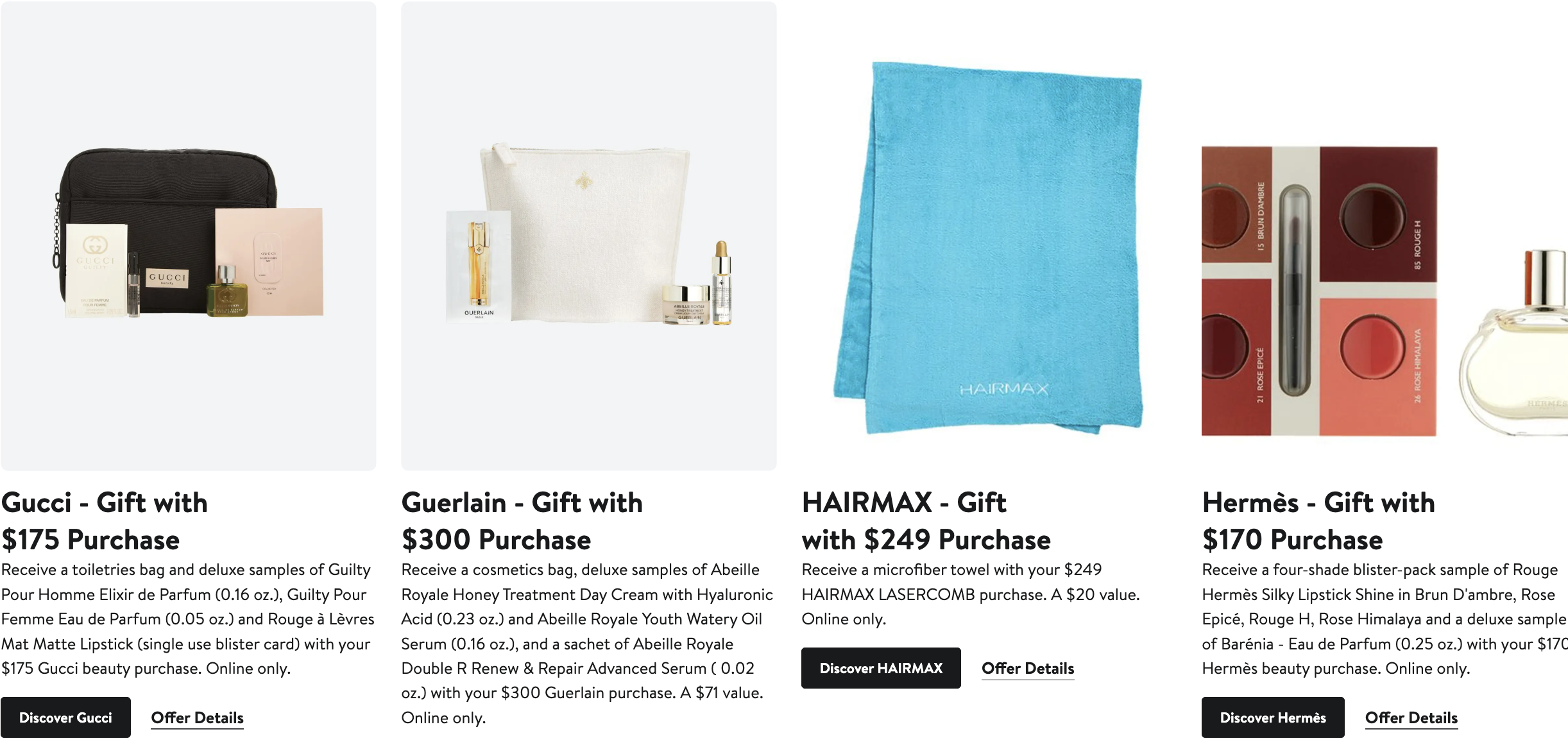 Various beauty products on sale at Nordstrom