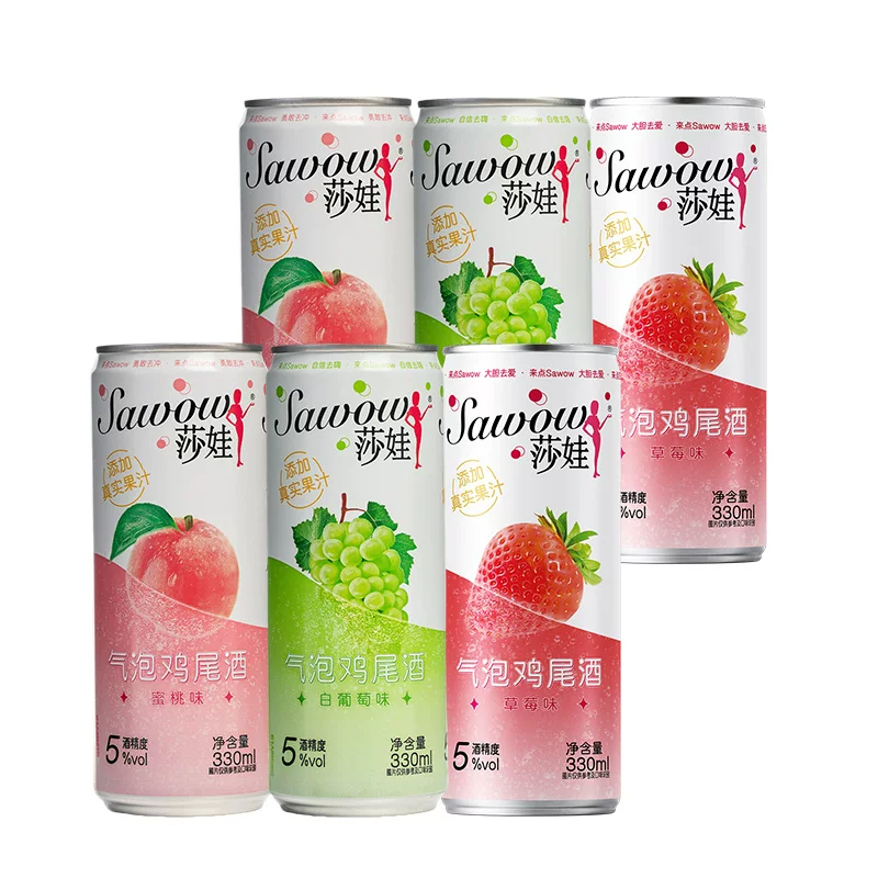 旺旺莎娃气泡酒330ml罐装果酒6罐