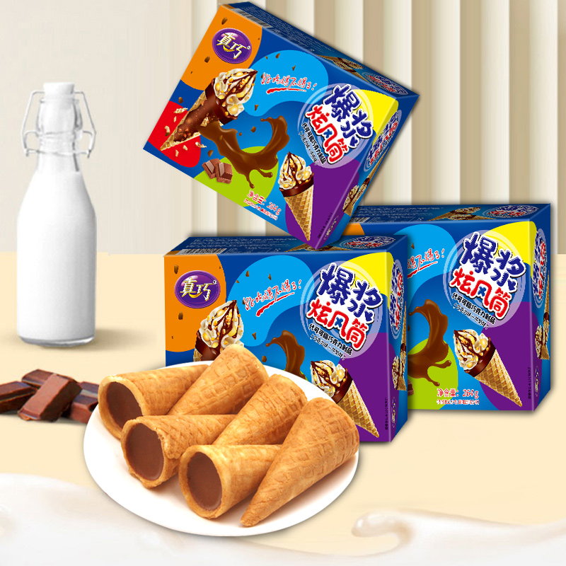 【大牌】真巧巧克力爆浆旋风筒264g