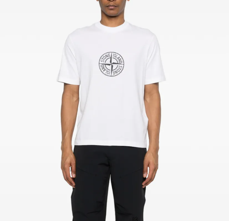 严浩翔同款Stone Island白色罗盘短袖6折特惠