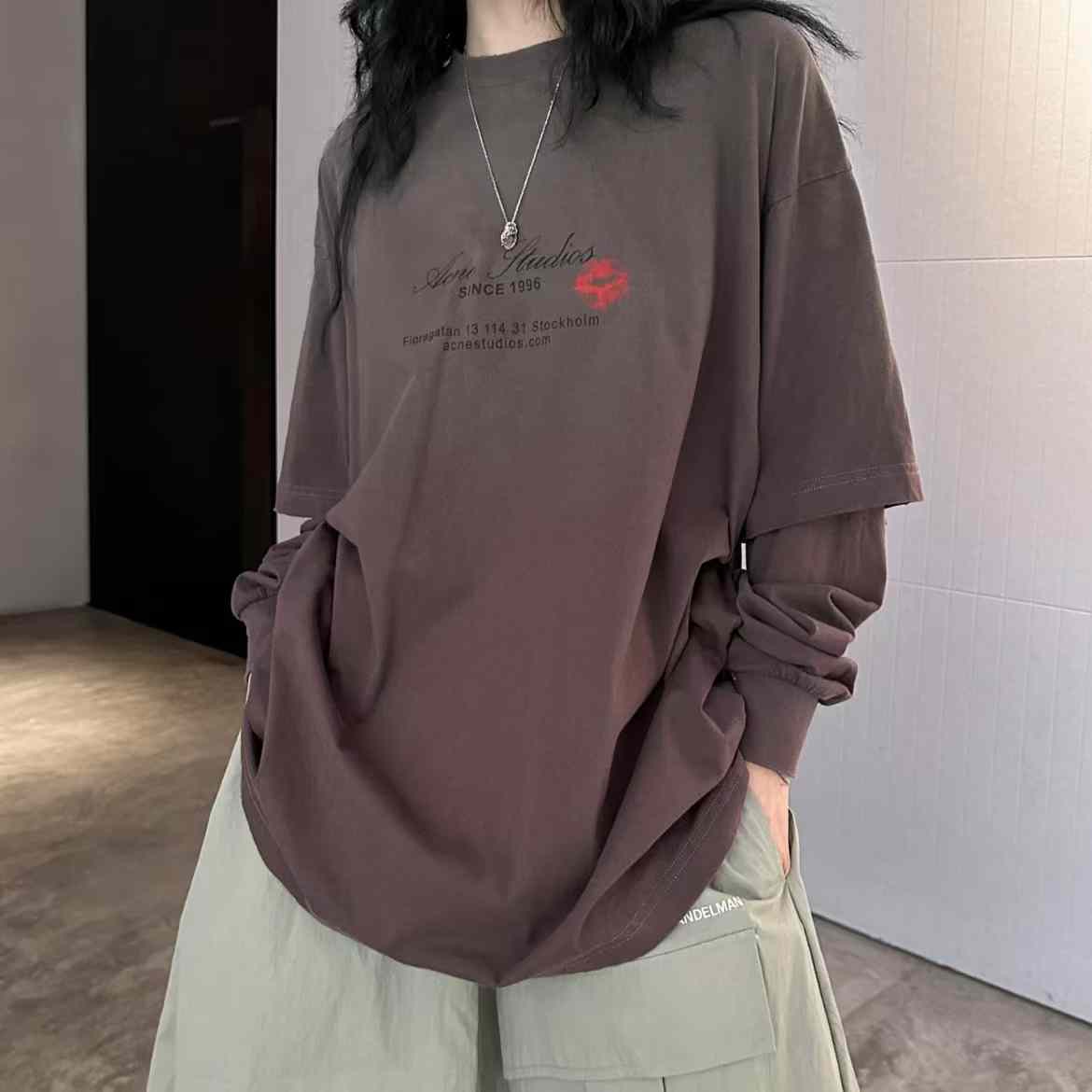 Acne Studios假两件连帽衫44折特惠