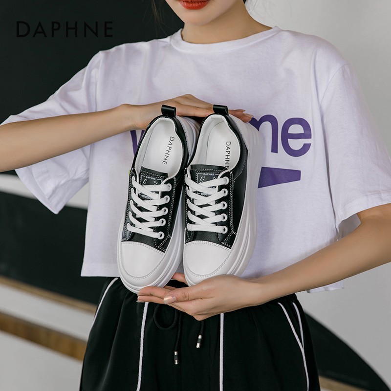 【JD旗舰店】达芙妮（DAPHNE） 厚底小白鞋