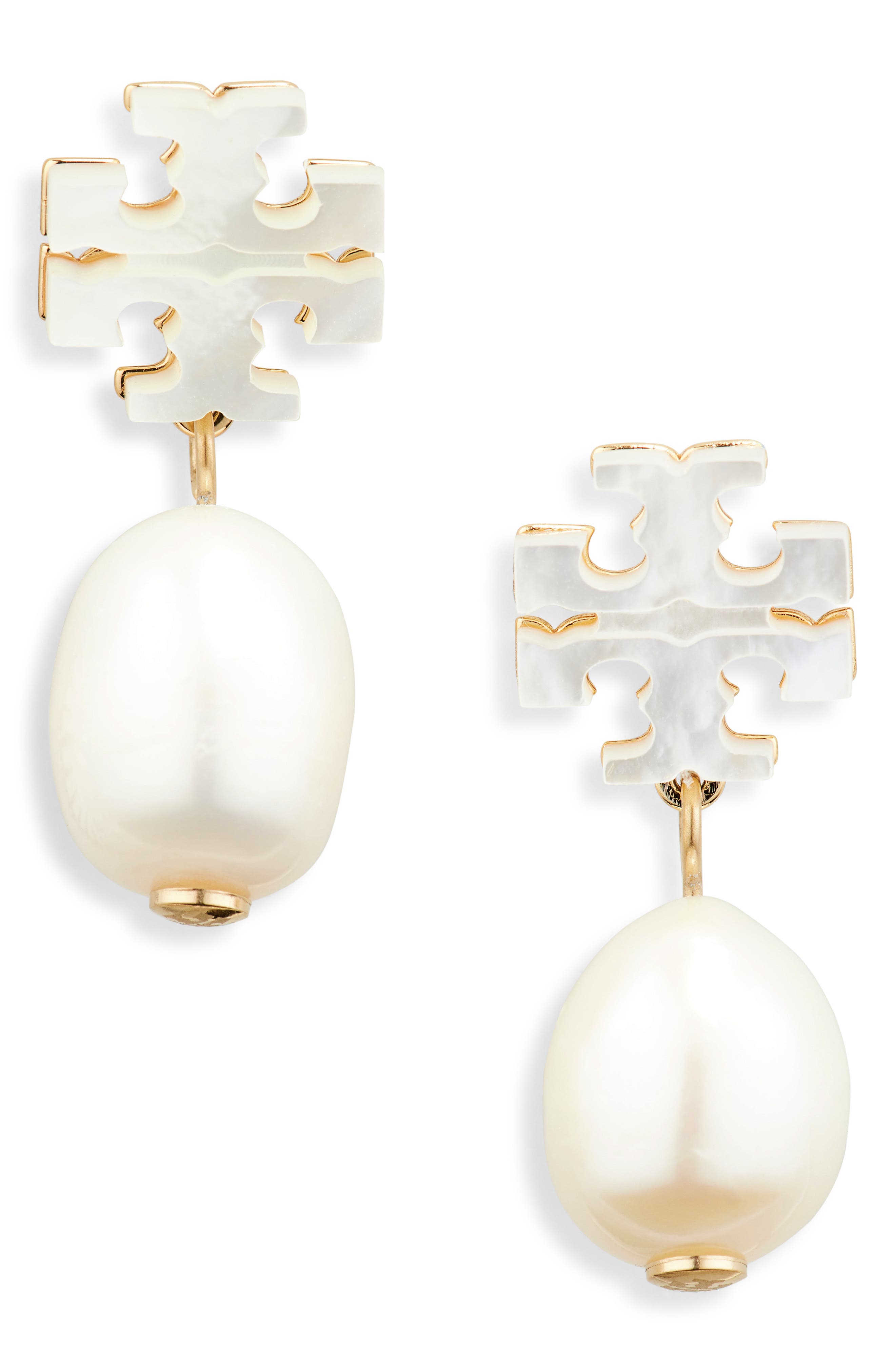 Tory Burch Kira Mother-of-Pearl Drop Earrings