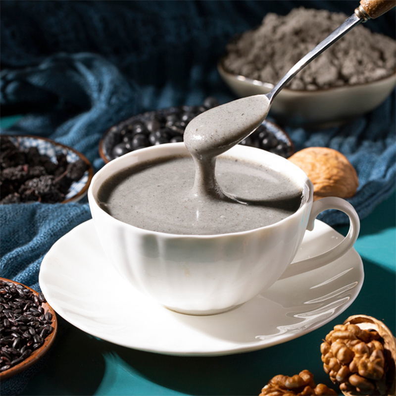 黑芝麻核桃粉600克*2罐(+碗勺) 无添加蔗糖款