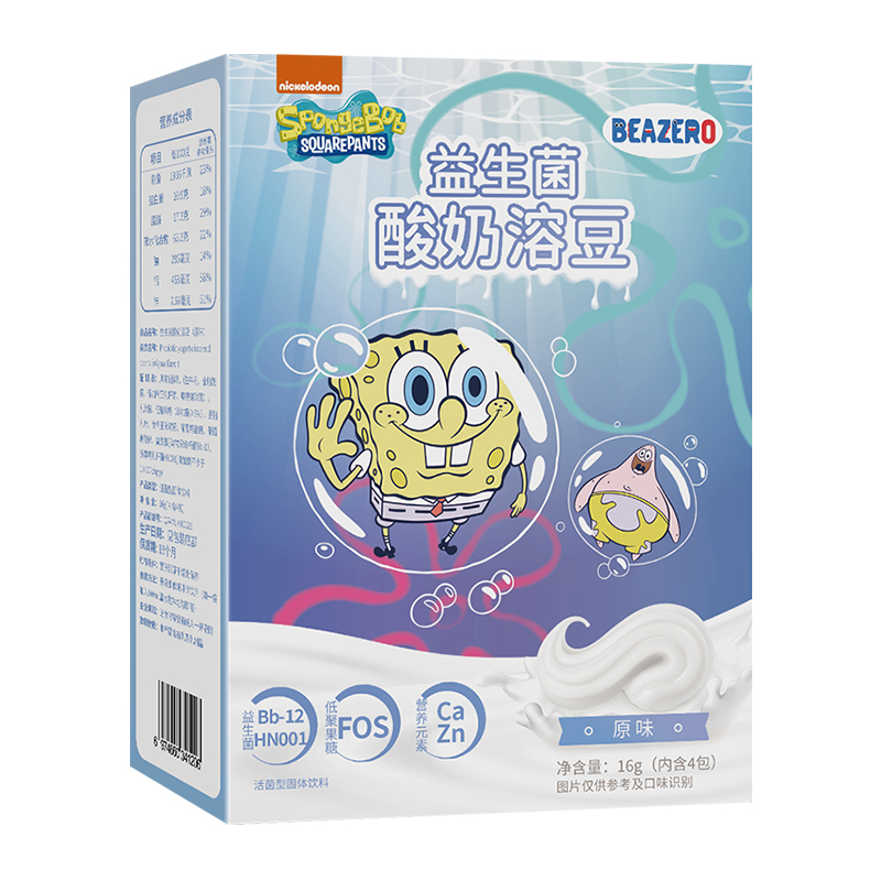 【猫超】海绵宝宝益生菌酸奶溶豆3盒