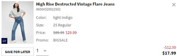 High Rise Destructed Vintage Flare Jeans