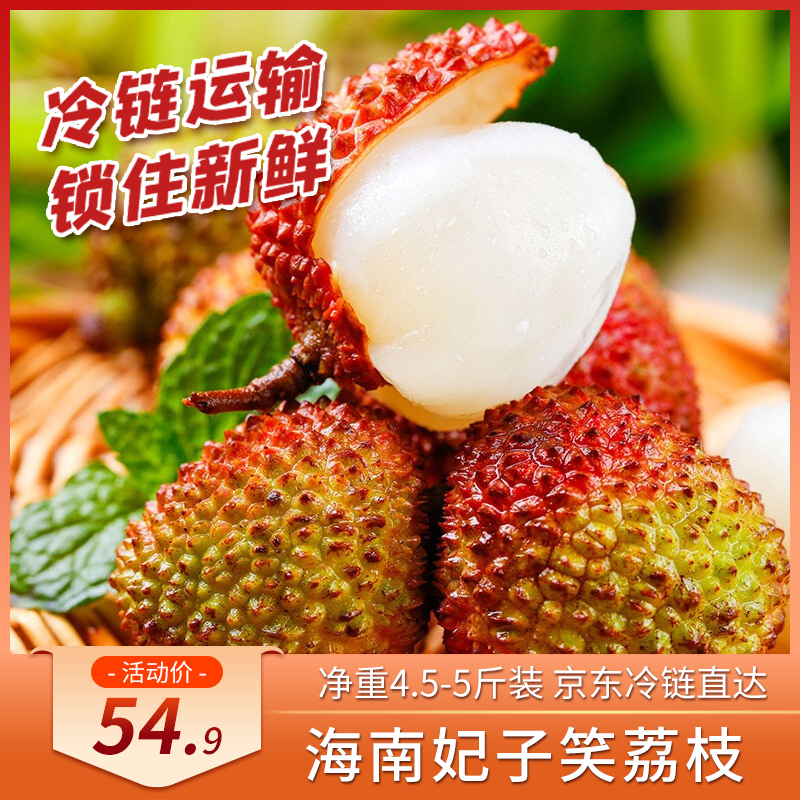 【自营包邮】粮心牧场 海南妃子笑荔枝  净重4.5-5斤装