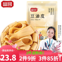 15.8元包邮！富昌 黄豆制品 豆油皮300g