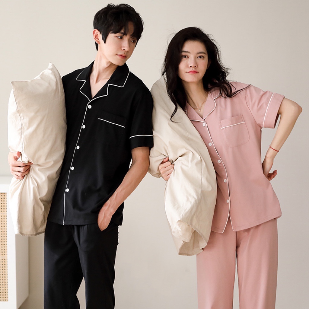 纯棉情侣睡衣凉感抑菌家居服两件套