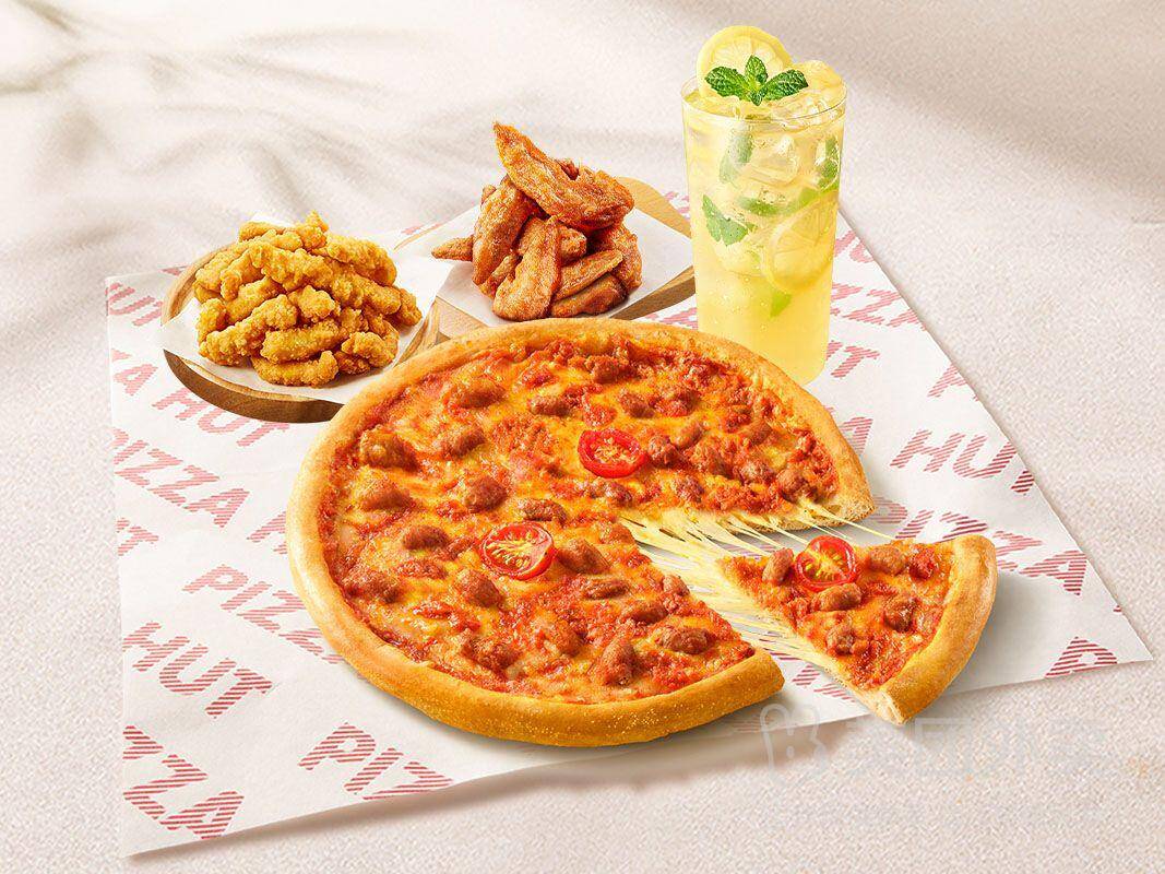 必胜客2人披萨轻享4件兑换券，券后价37.90元
