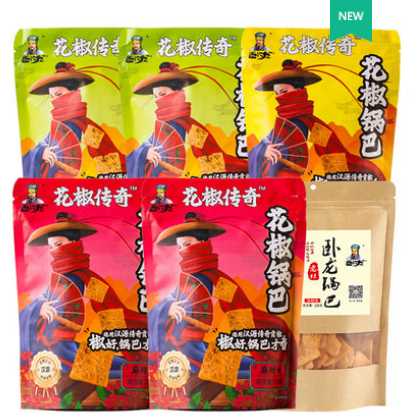 11.4元包邮！卧龙 花椒锅巴组合装640g（返3元猫超卡）