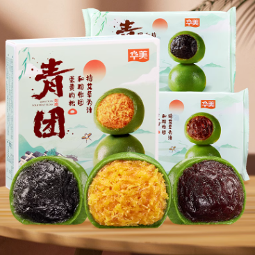 5.9元包邮！华美青团 蛋黄肉松豆沙6枚