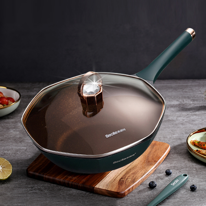 新思特麦饭石不粘锅家用炒菜锅