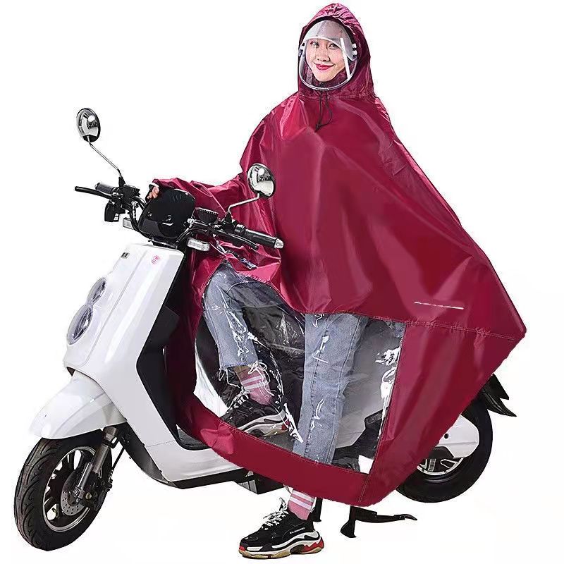 【杏尾熊】电瓶电动摩托车雨披
