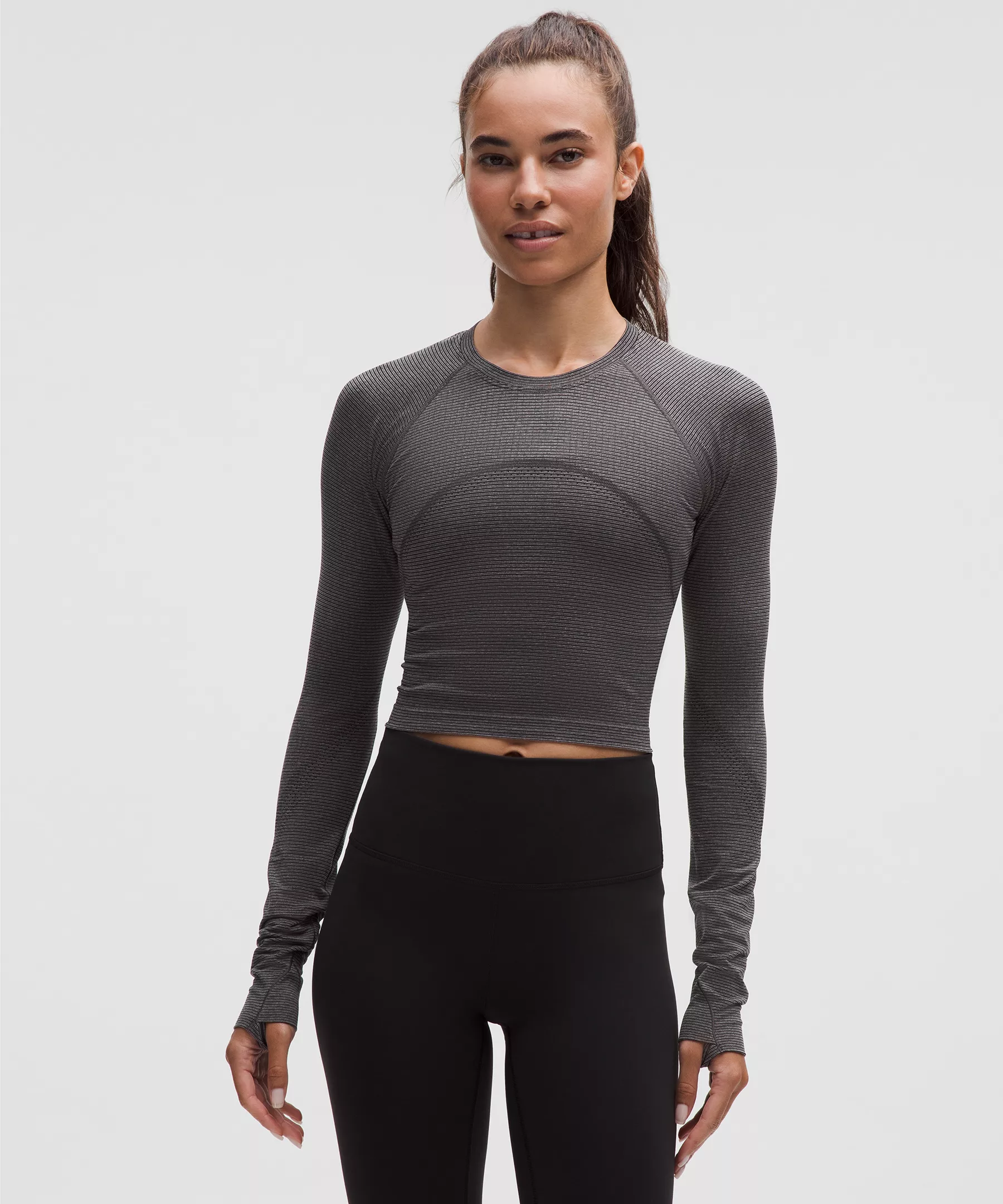 Lululemon Swiftly Tech Cropped女士长袖T恤 2.0