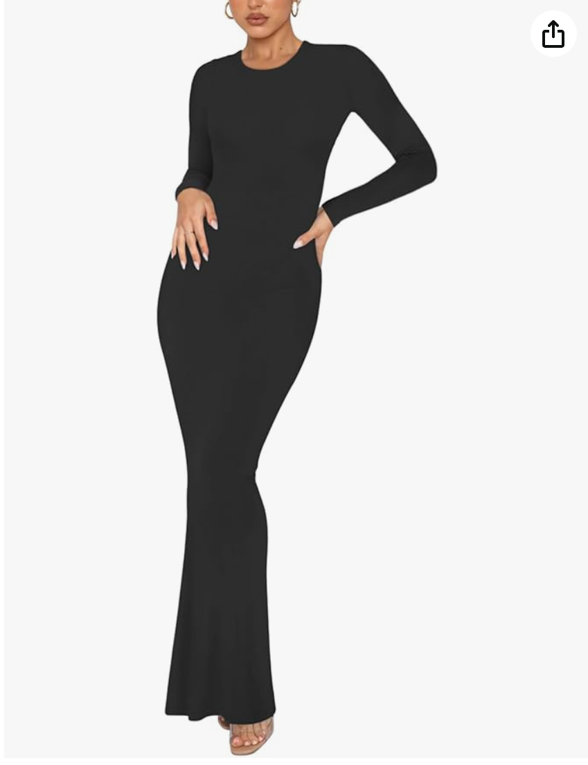 REORIA Ribbed Bodycon Maxi Dress