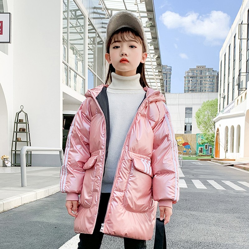 儿童中长款连帽羽绒服