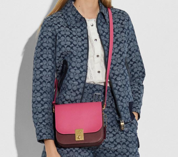 coachhutton拼色马鞍包