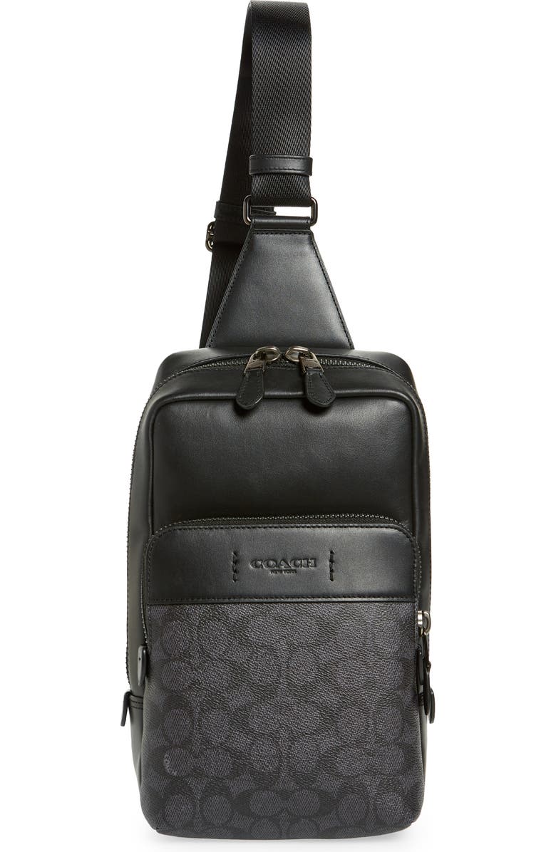 COACH Signature Gotham Leather Sling Pack