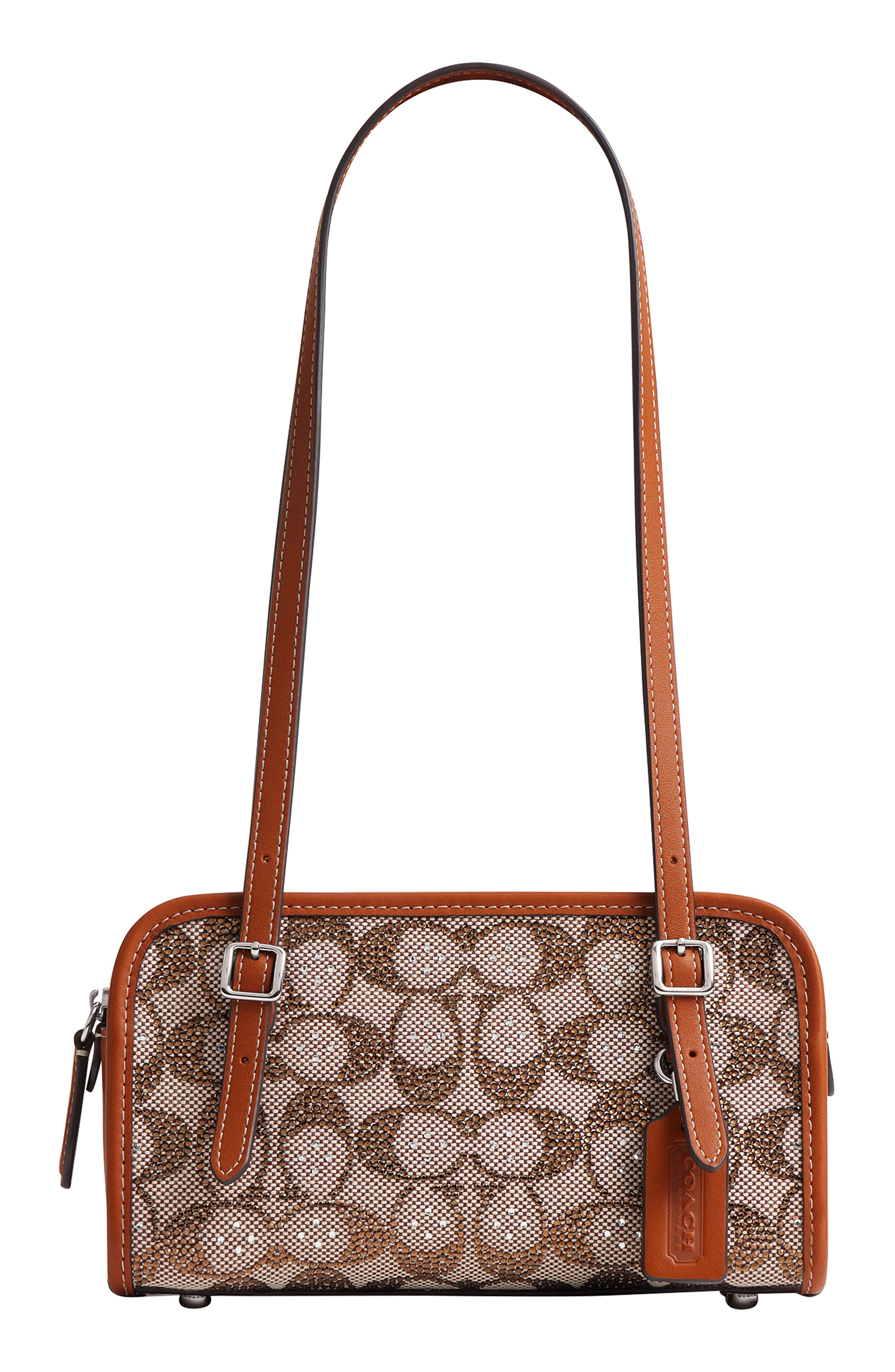 COACH Originals Crystal Signature Jacquard & Leather Satchel