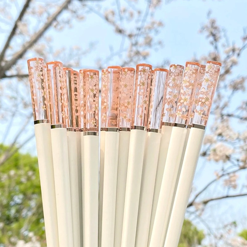 【卫宸】家用抗菌耐高温琥珀樱花高端合金筷