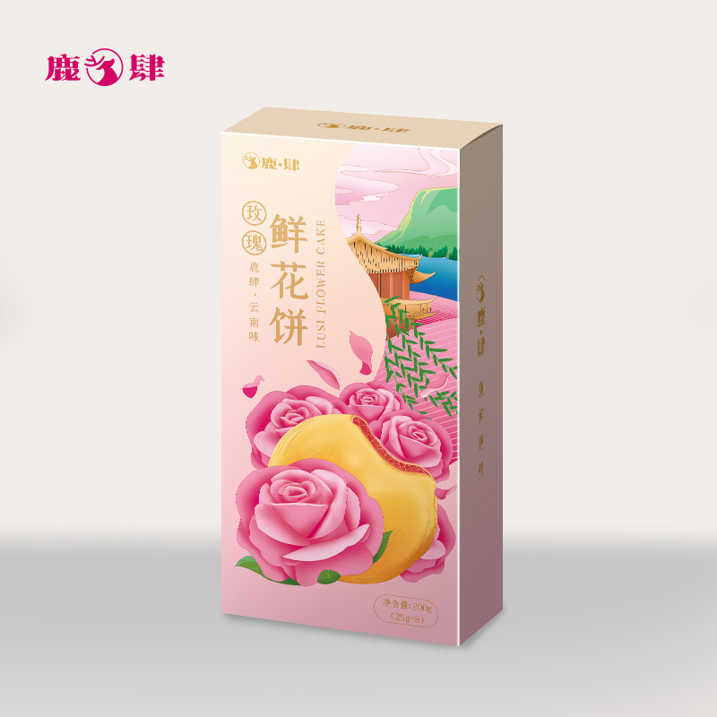 鹿肆玫瑰鲜花饼原味200g