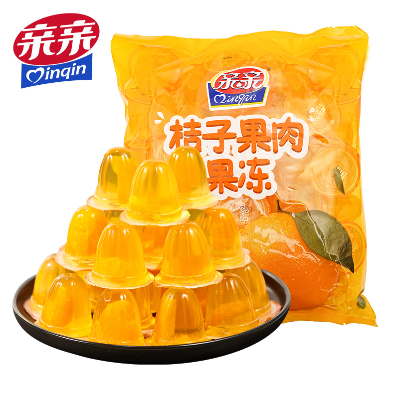 亲亲【拍三件！】桔子果肉果冻450G*3袋
