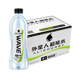 外星人WAVE超能水含电解质饮料无甜补水饮料淡柠檬味600mL*15瓶装