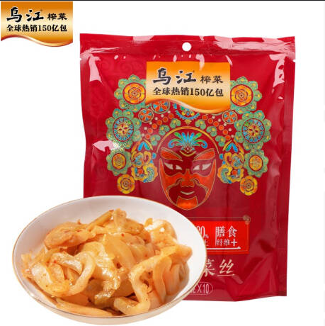【有券的上】4.9元包邮！乌江 轻盐-微辣榨菜丝 30g*10袋