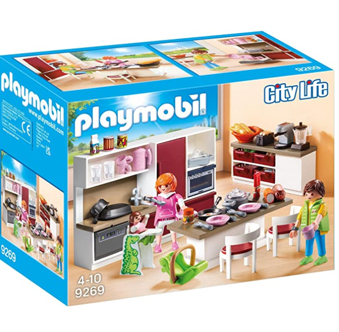 PLAYMOBIL 摩比世界 City Life 大型家庭厨房拼插玩具 9269