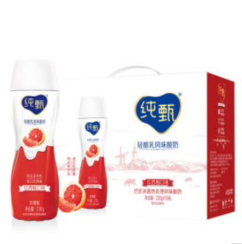 37.9元包邮！蒙牛 纯甄风味酸奶红西柚口味230g*10盒
