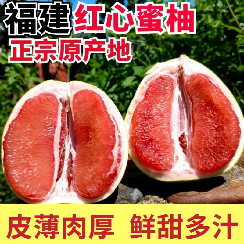 正宗福建平和红心蜜柚当季新鲜孕妇水果薄皮三红肉柚子整箱5/9斤