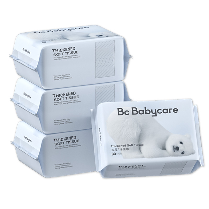 拍2babycare婴儿干湿两用小熊棉柔巾