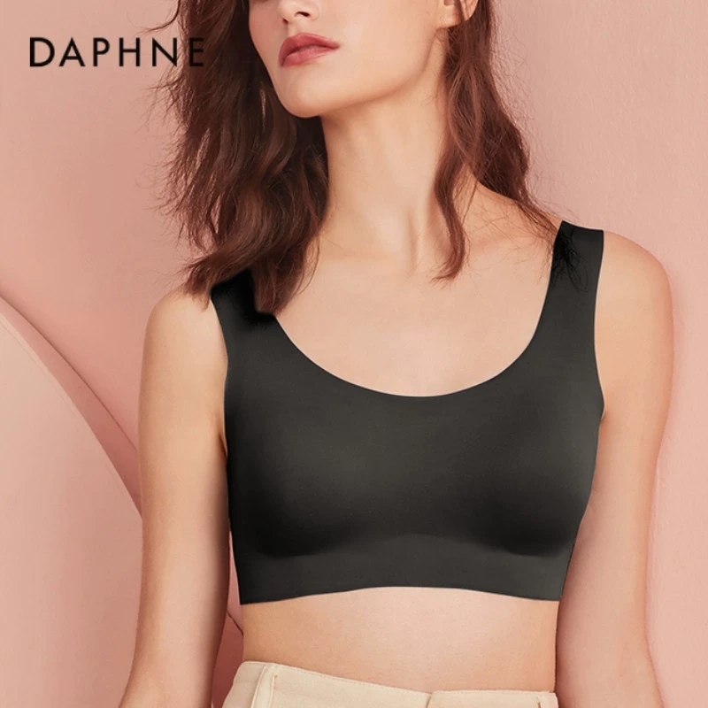 达芙妮背心式文胸舒适无钢圈聚拢美背抹胸夏季薄款透气无痕内衣女