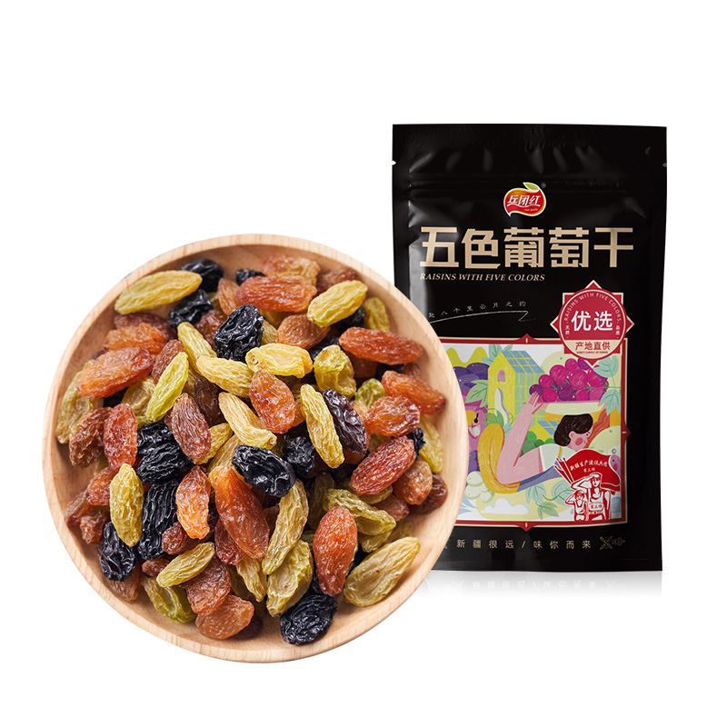 拍5件！【兵团红】五色葡萄干180g*5袋