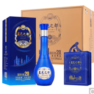 92元包邮！洋河镇 蓝色之都52度浓香型白酒500ml*6瓶