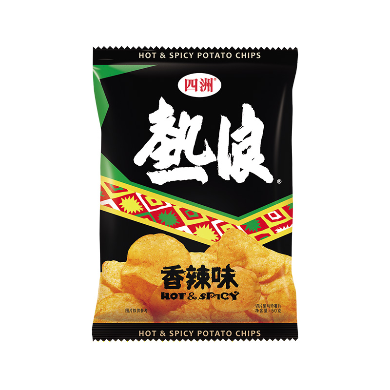 四洲热浪薯片烧鹅香辣原切土豆片办公室休闲